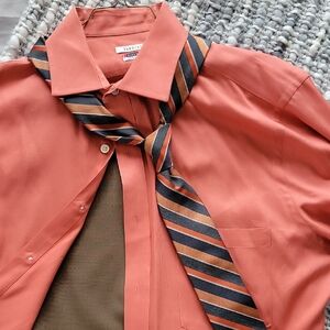 Men's dress outfit, dress shirt,  pants and tie bundle